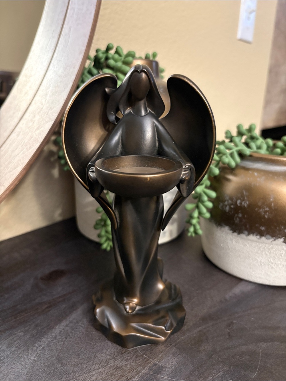 Bronze Angel Tealight Holder – Home Accents